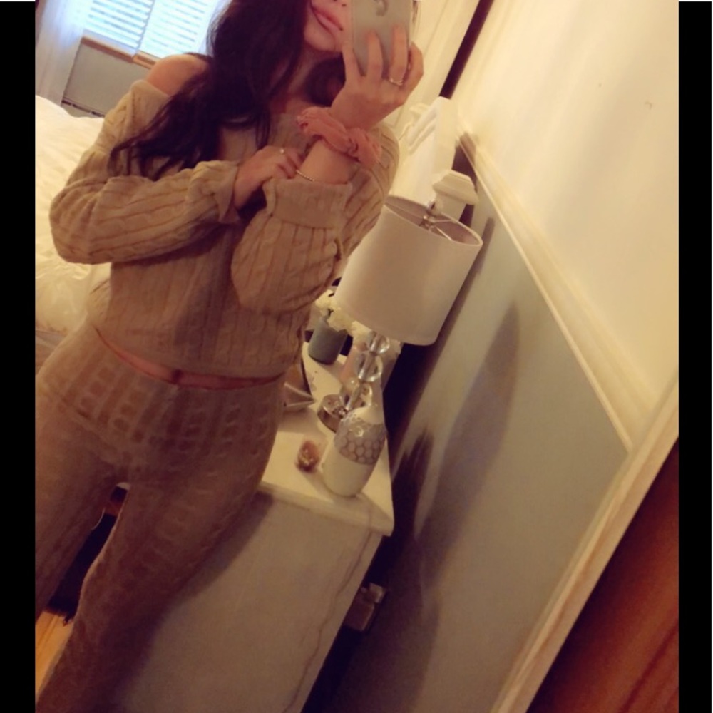 Beige knit Lounge set